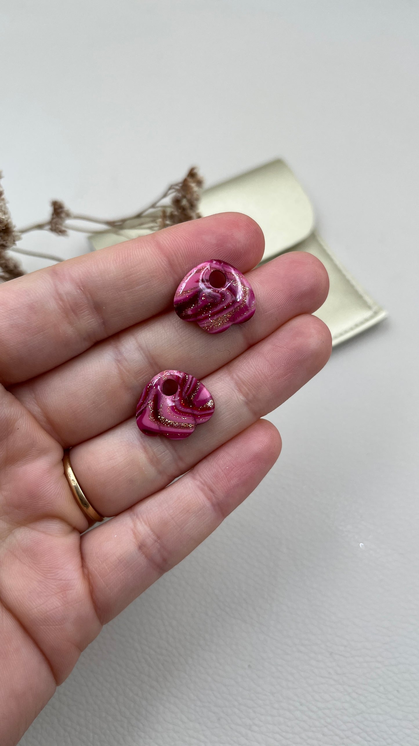 Pampilles Couronnes marbrés roses