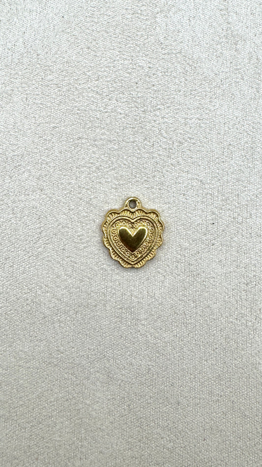 Charm cœur dentelle