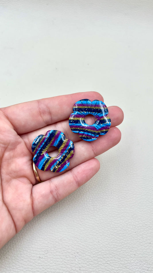 Pampilles XL bleu/or