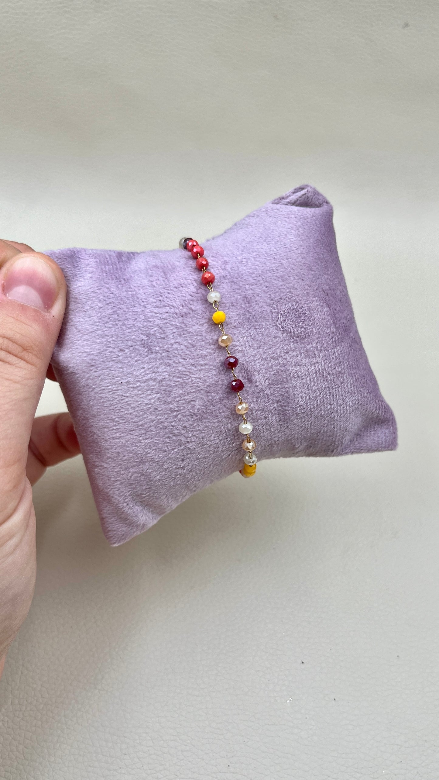 Bracelet perlé orange