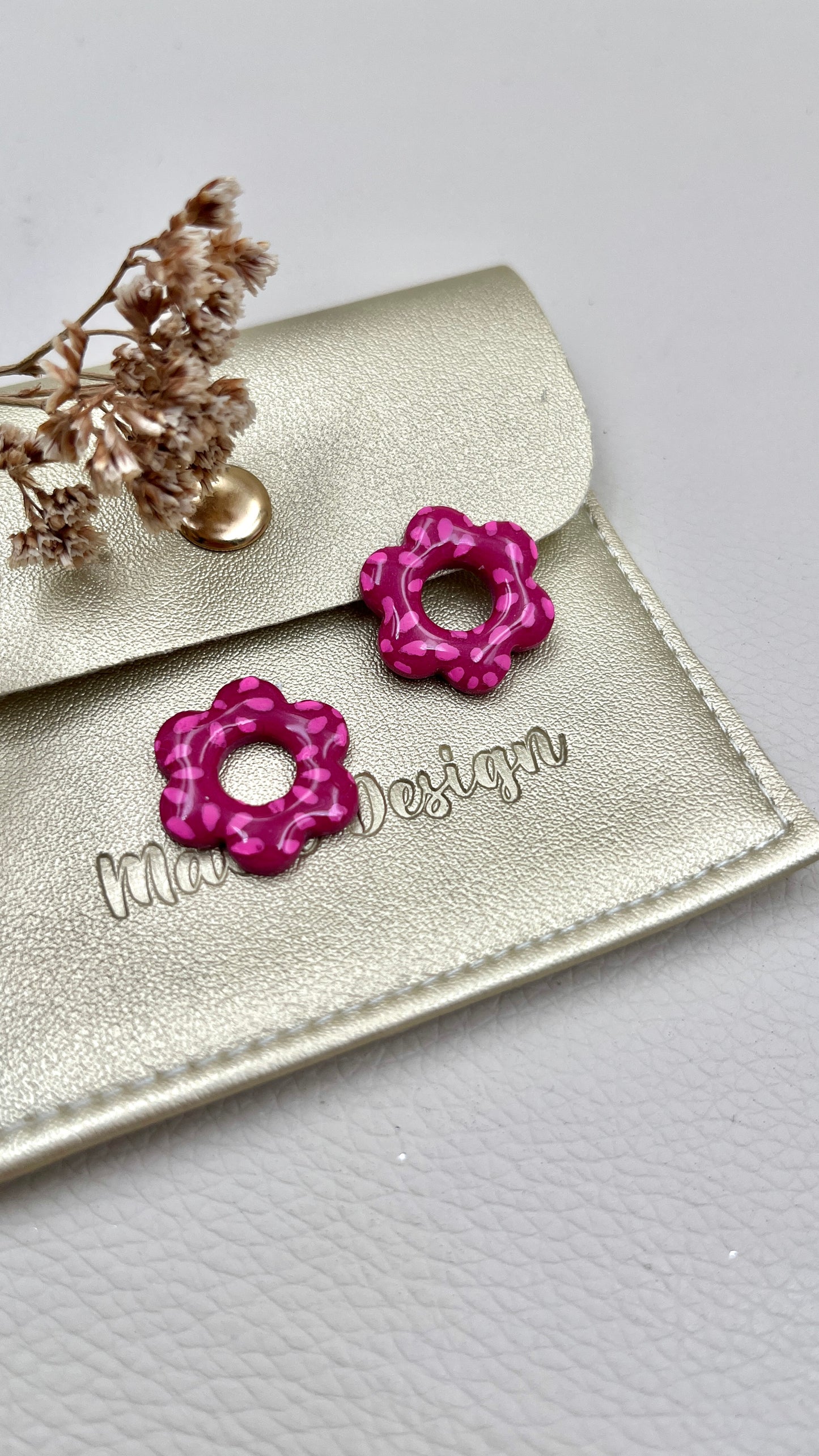 Pampilles fushia fleuries S