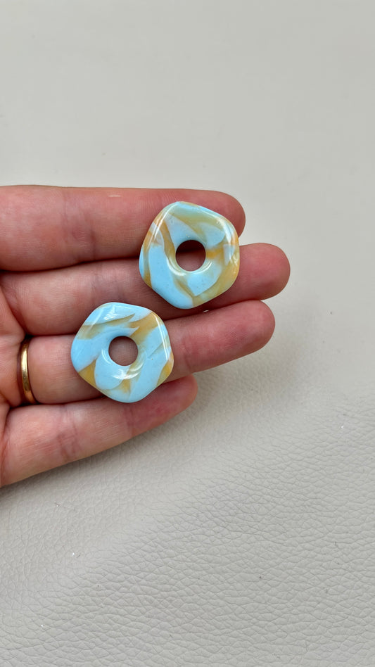 Pampilles asymétriques turquoise/orange