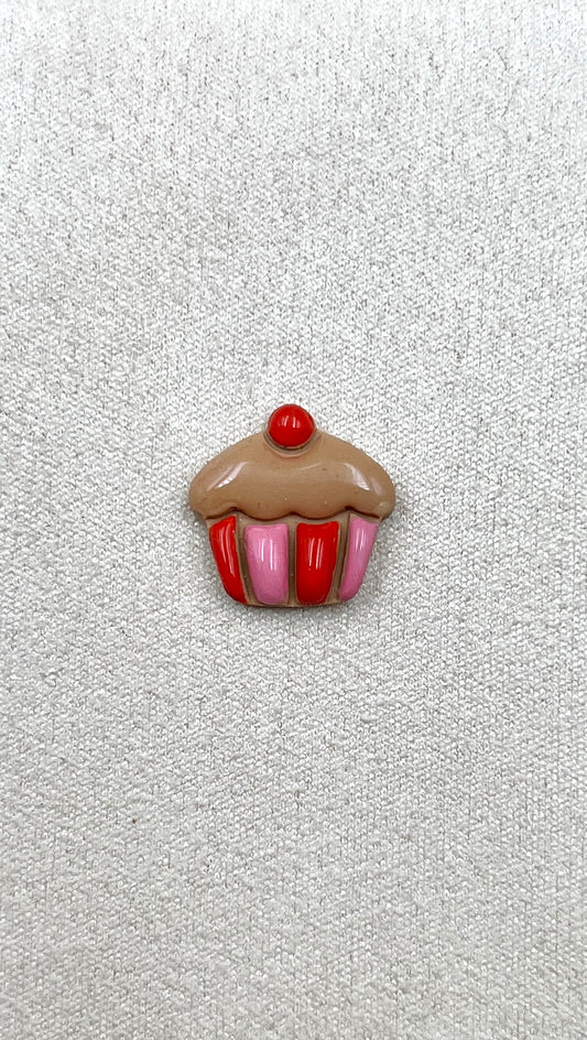 Charm cupcake rose et rouge