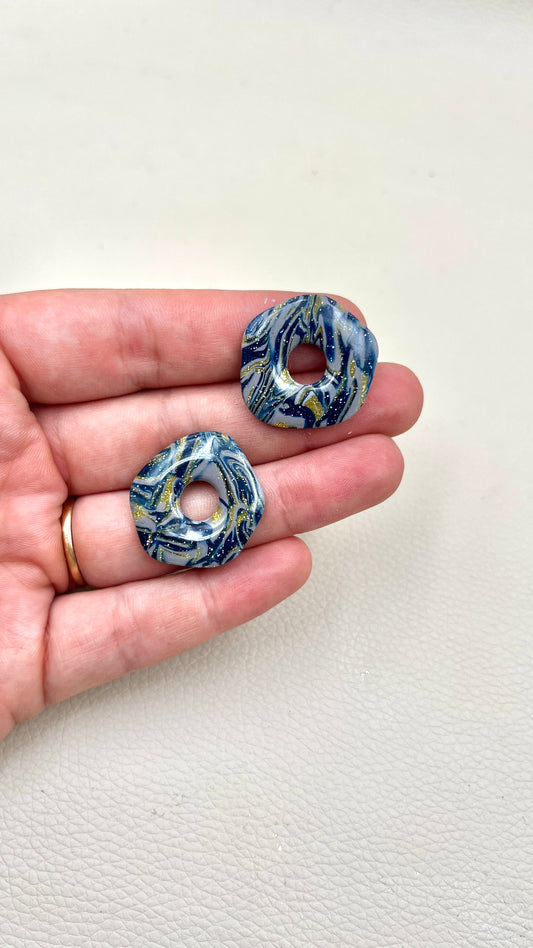 Pampilles asymétriques bleu/or