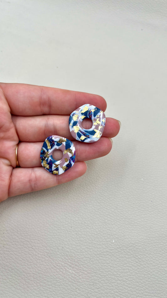 Pampilles asymétriques bleu/blanc