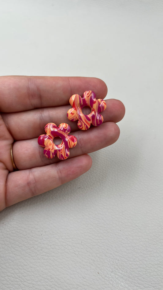 Pampilles marbrées roses/oranges L