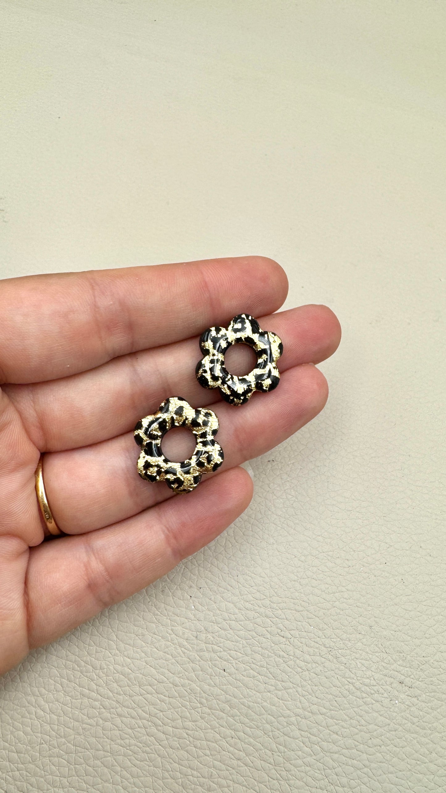 Pampilles S léopard noir/or