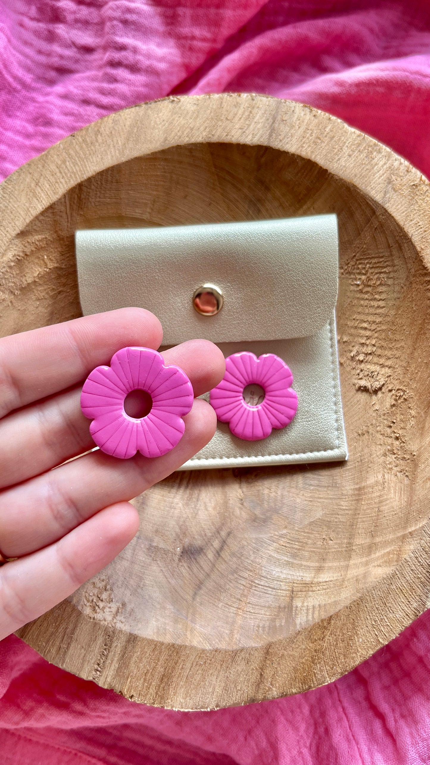 Pampilles fleurs XL roses