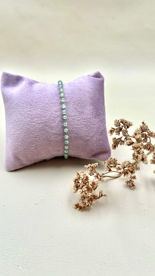 Bracelet perlé vert