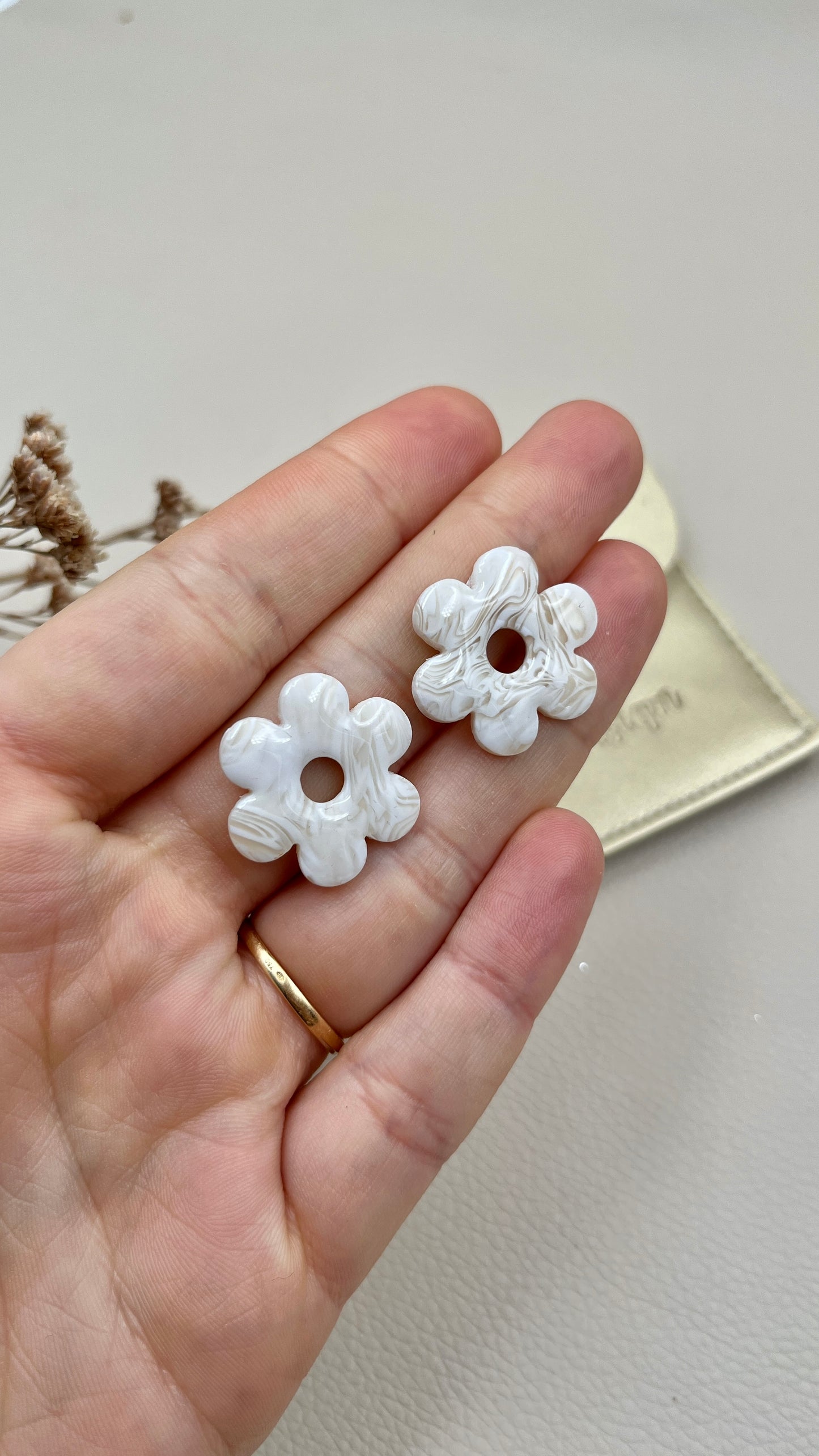 Pampilles marbrés beige/blanc L