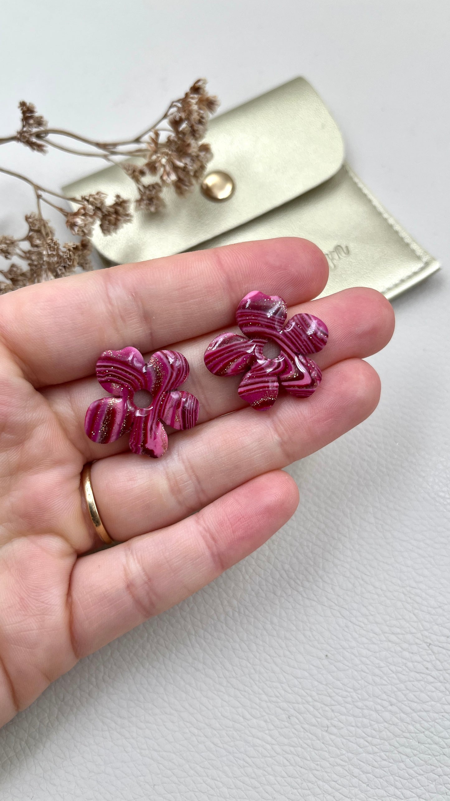 Pampilles Moana marbrés roses