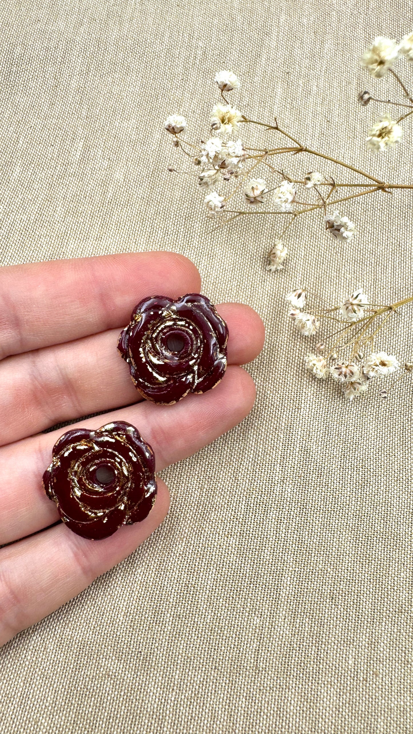 Pampilles Rose bordeaux/or