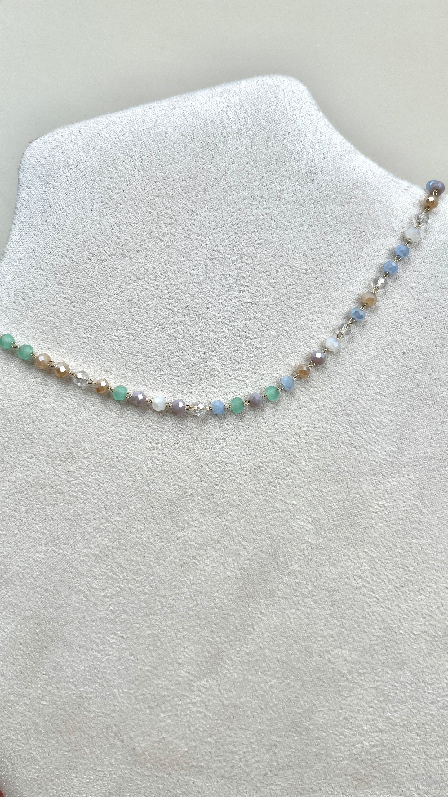 Chaîne perlée interchangeable vert/bleu