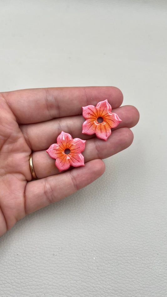 Pampilles hibiscus roses nacrés