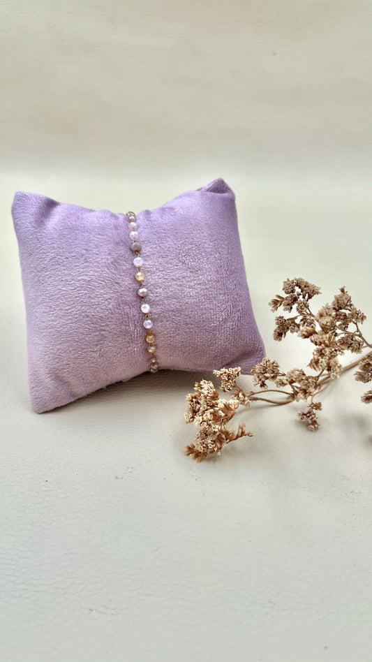 Bracelet perlé violet