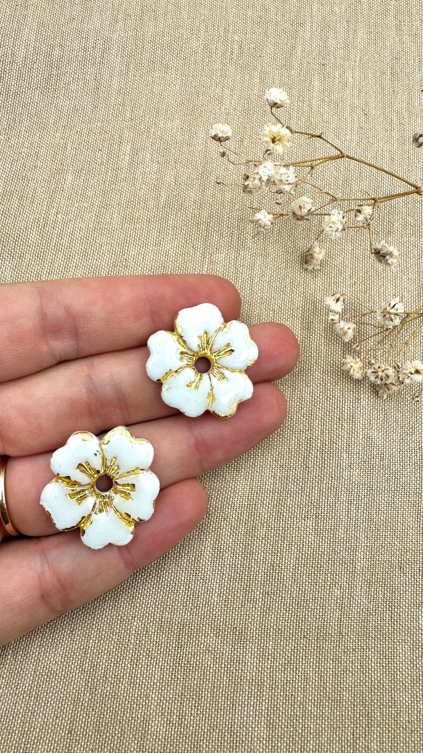 Pampilles Sakura blanc/or