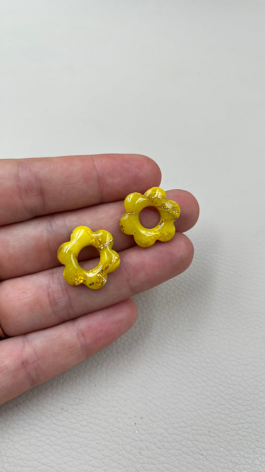 Pampilles marbrées jaunes/or S