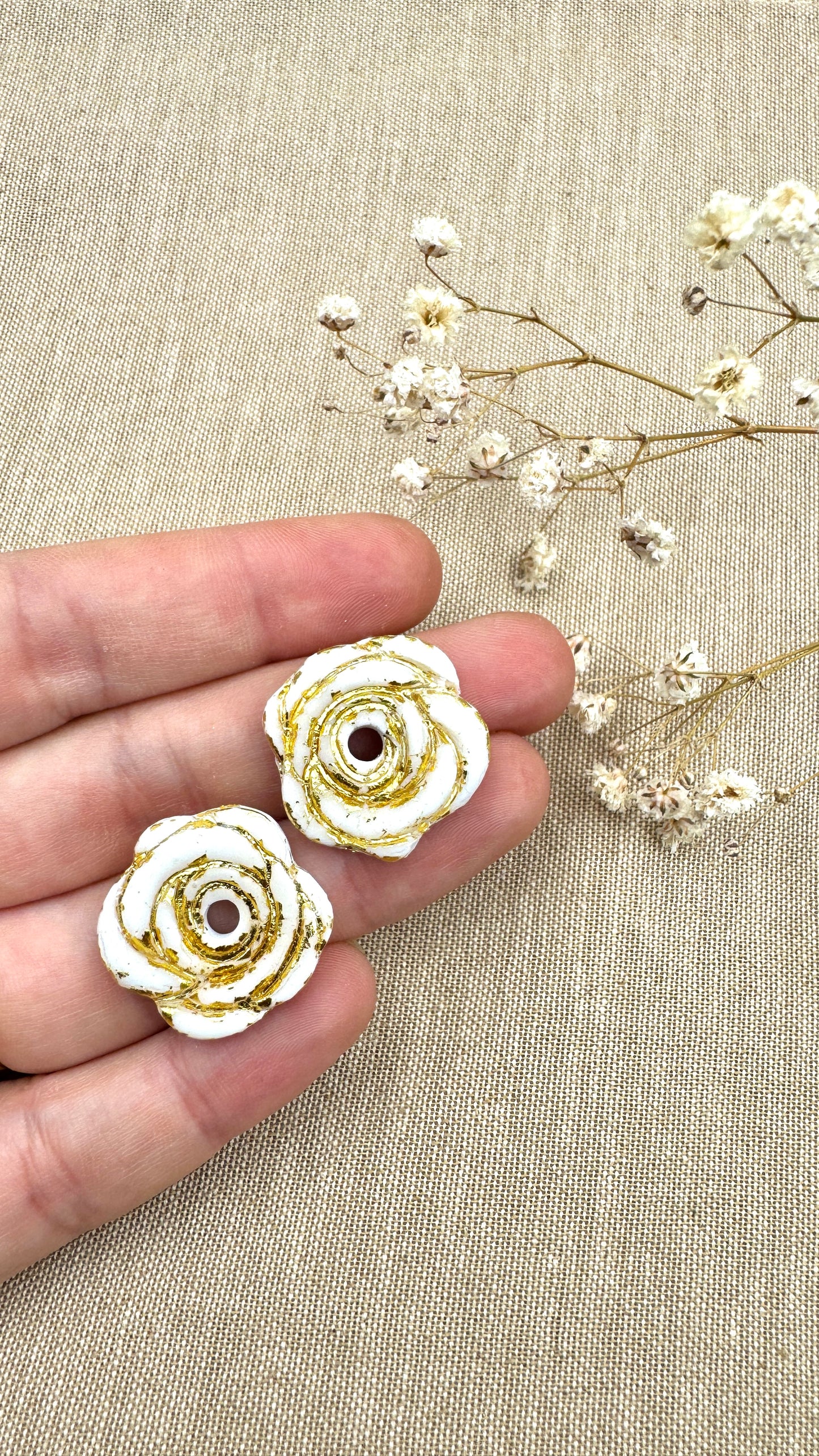 Pampilles Rose blanc/or