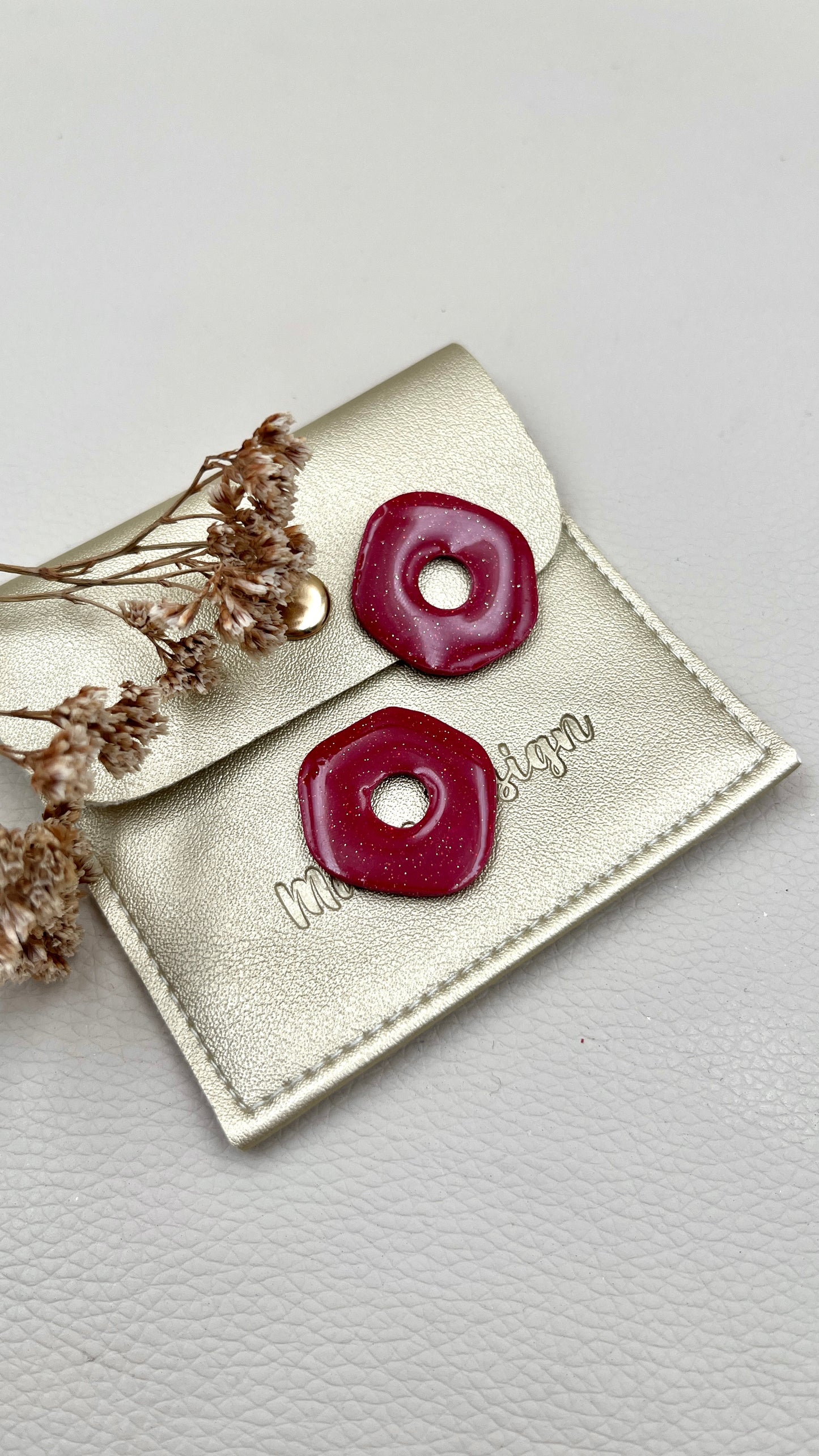 Pampilles asymétriques bordeaux