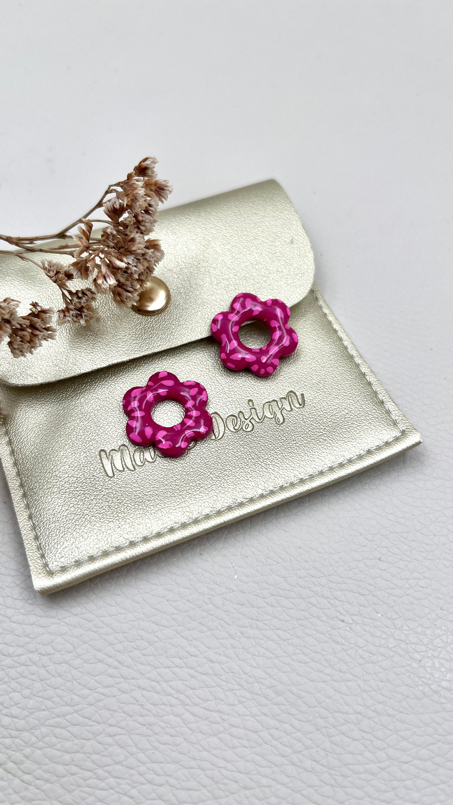 Pampilles fushia fleuries S