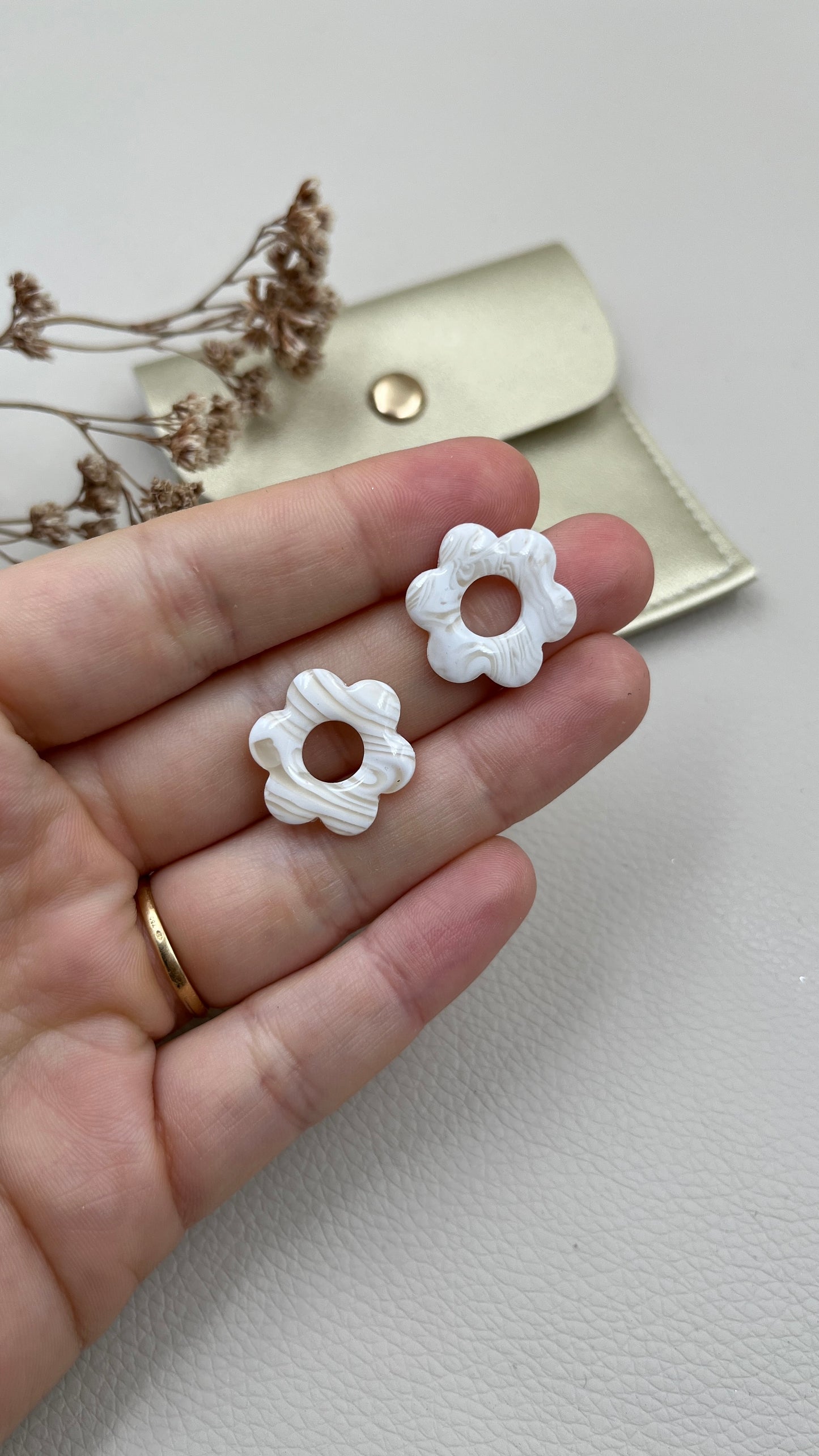 Pampilles marbrées blanches S