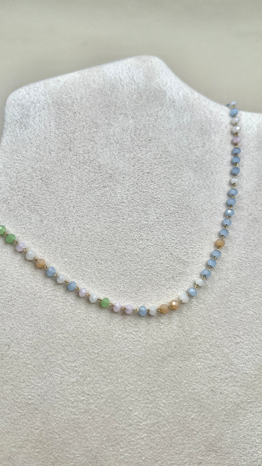 Chaîne perlée interchangeable bleue