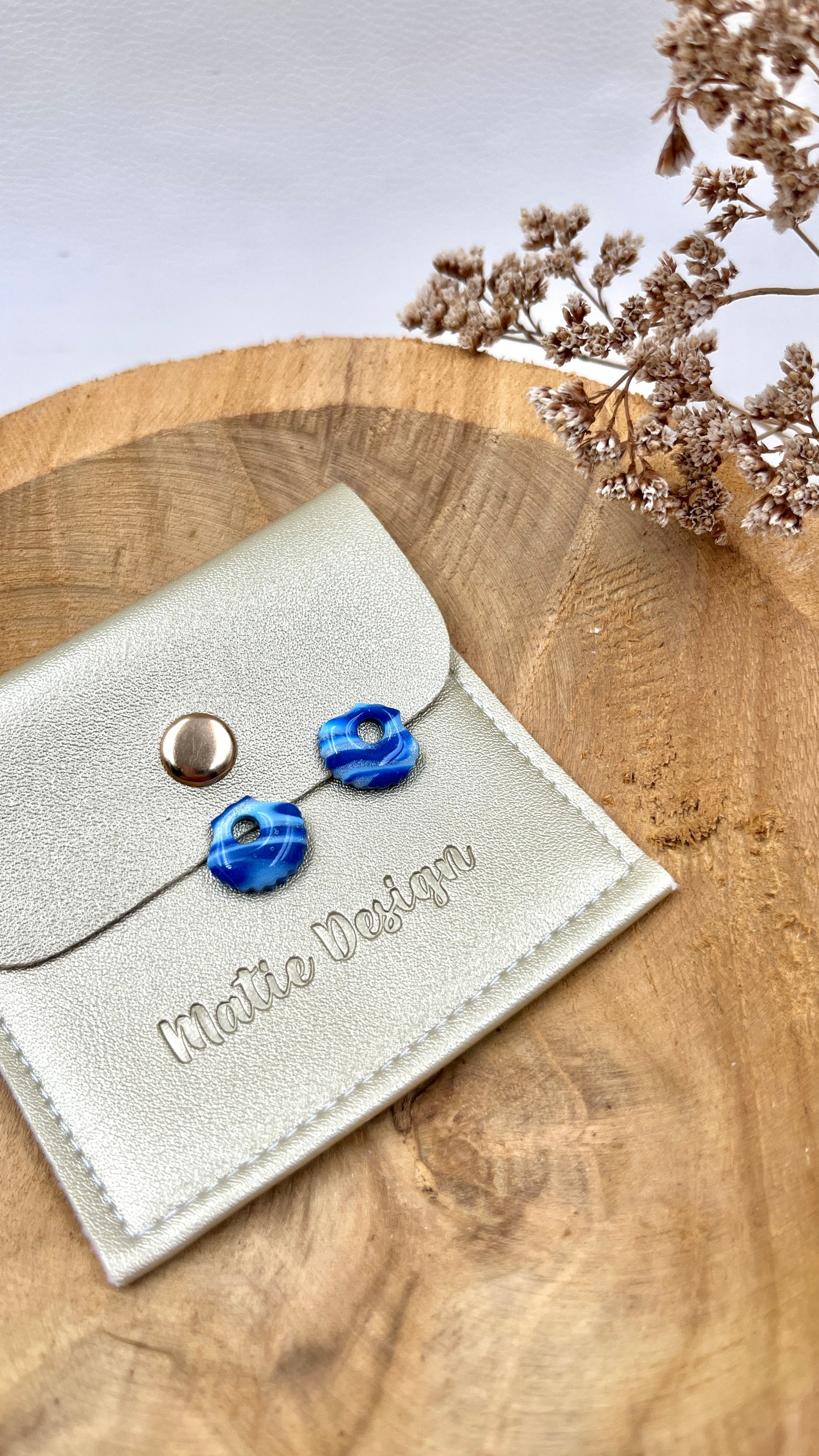 Pampilles coquillages bleus