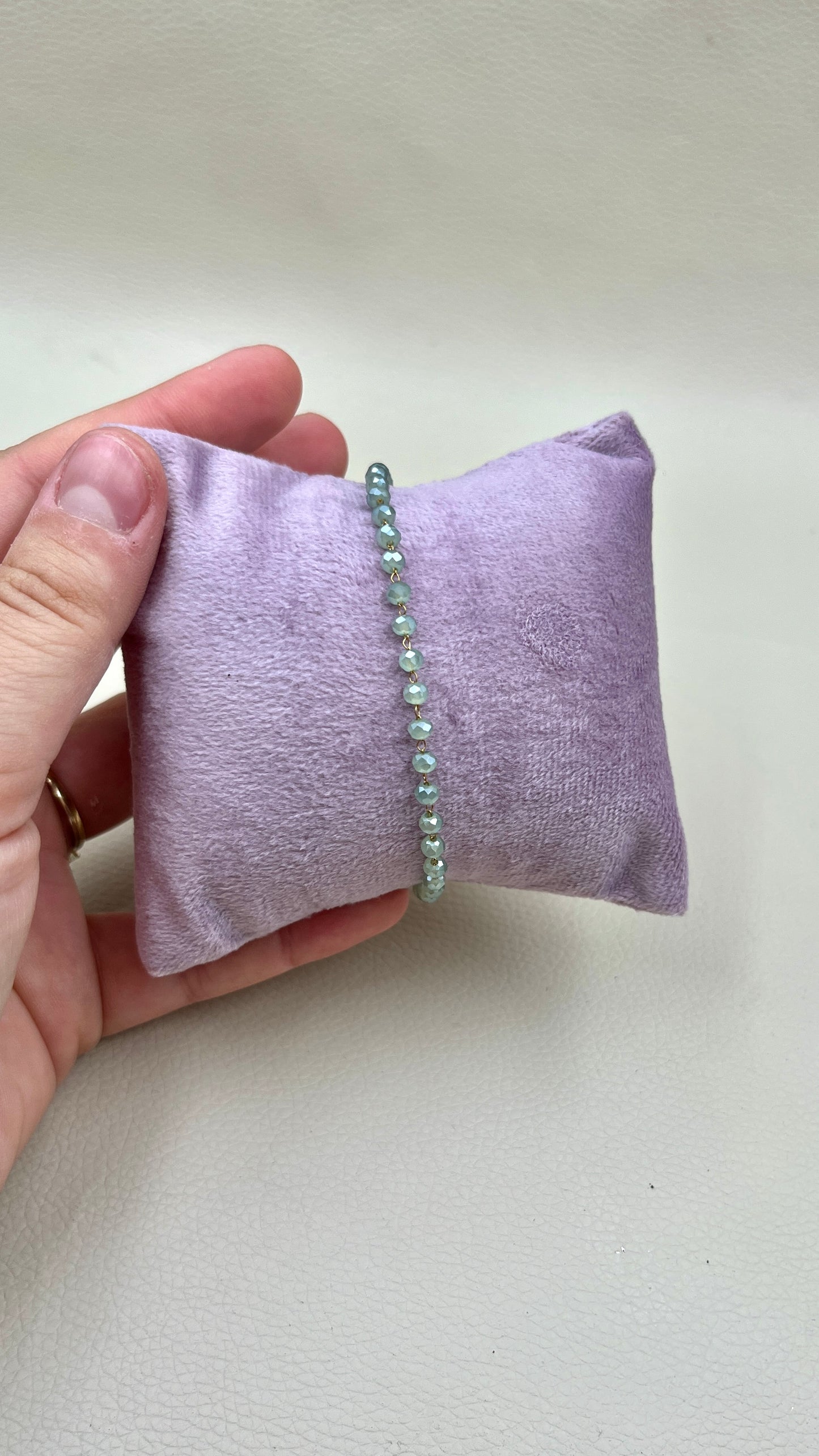 Bracelet perlé vert