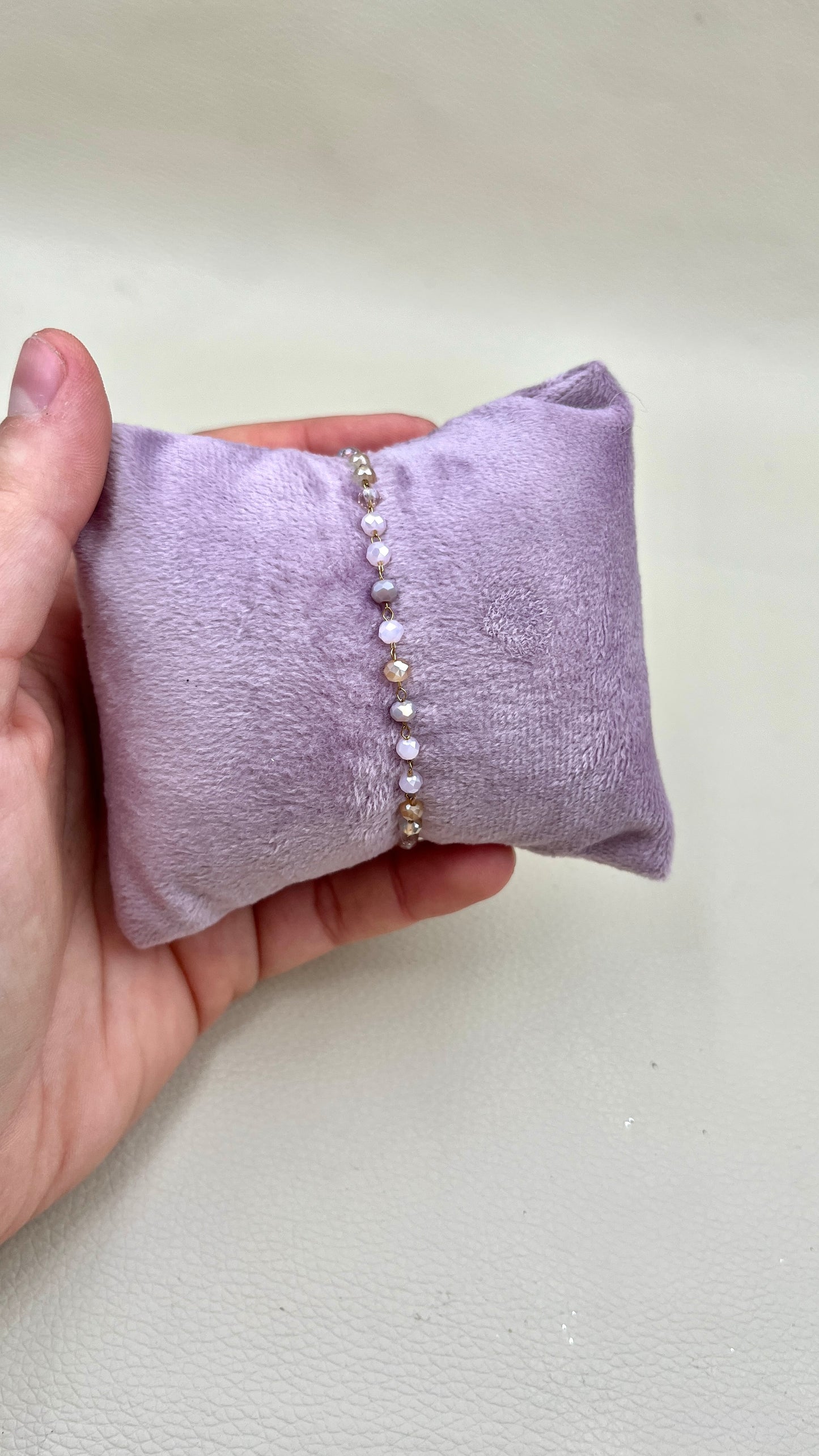 Bracelet perlé violet