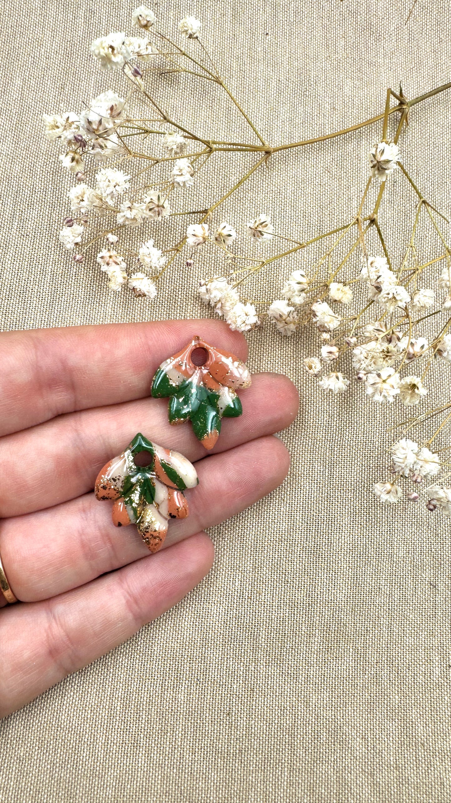 Pampilles feuilles terracotta