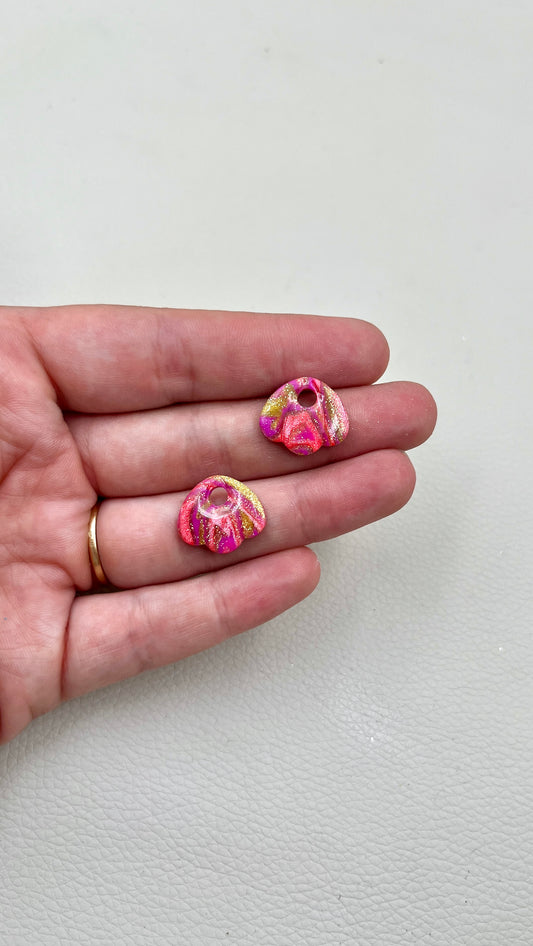 Pampilles éventails roses