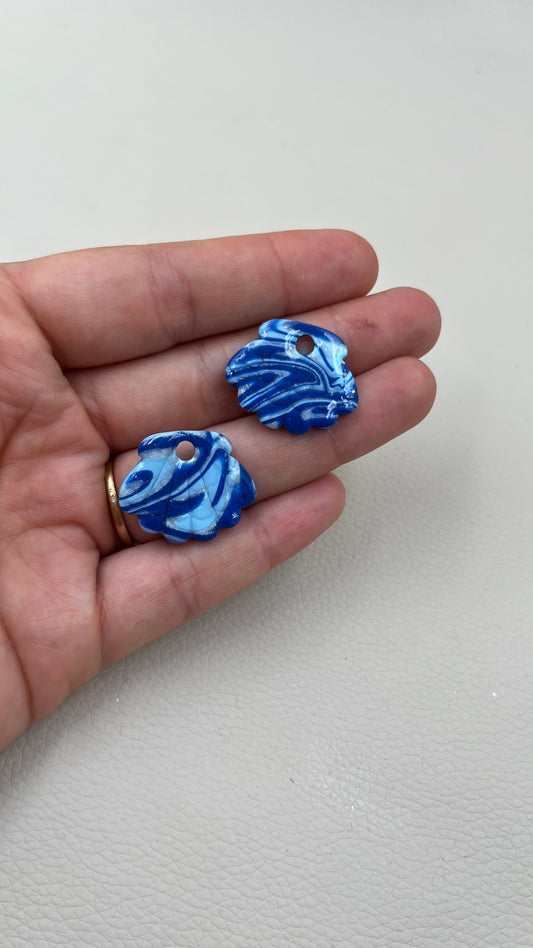 Pampilles coquillages bleus