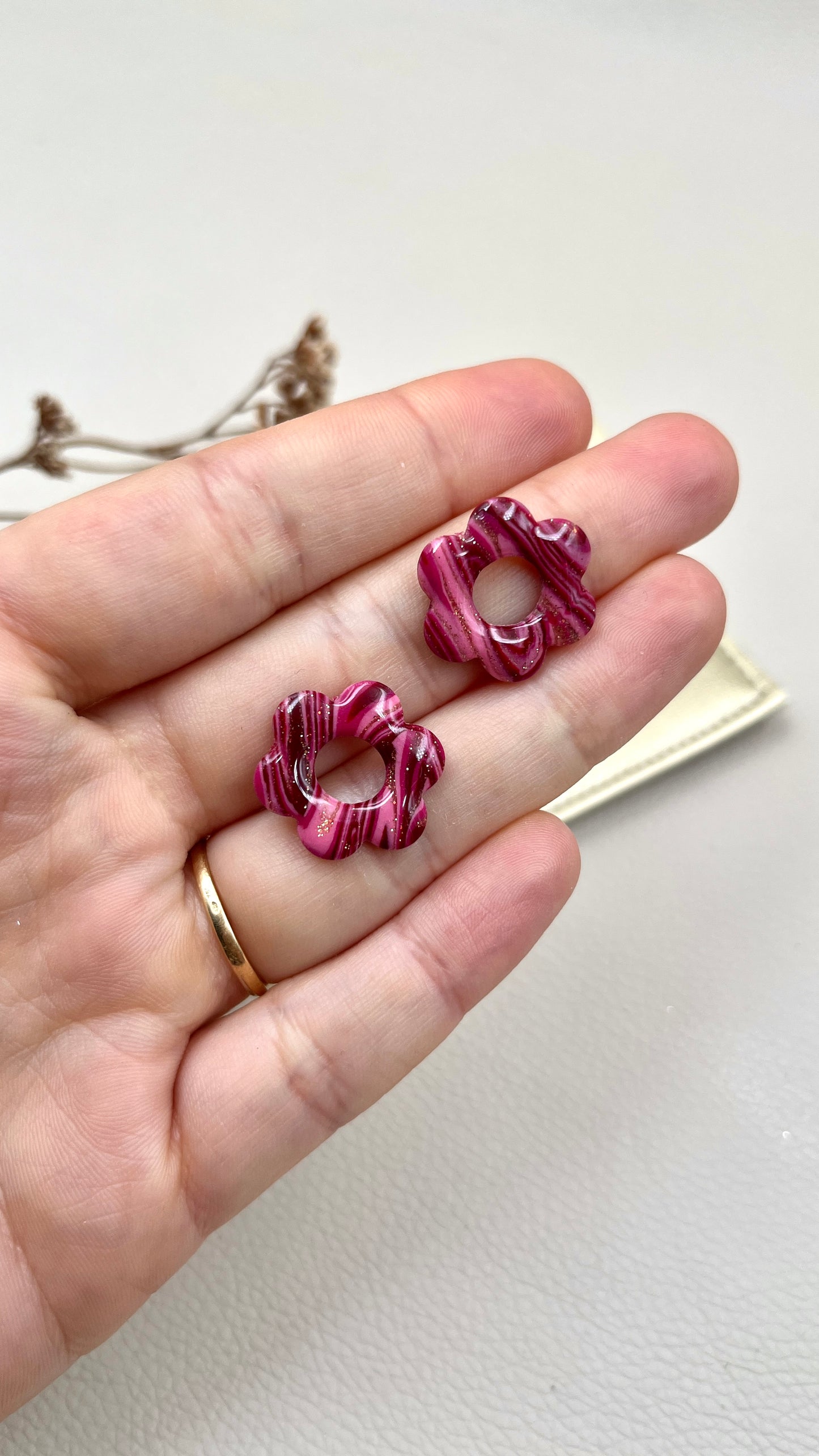 Pampilles marbrées roses S