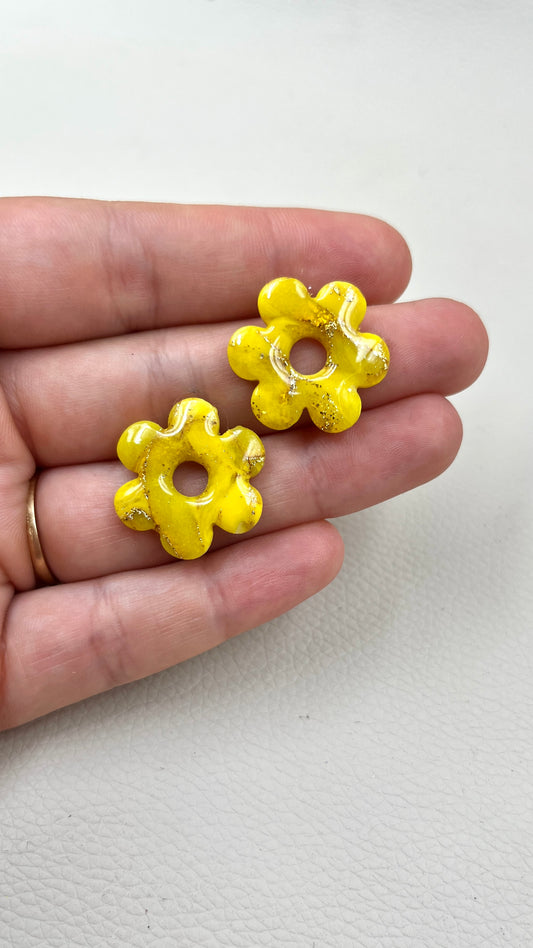 Pampilles marbrées jaunes/or L