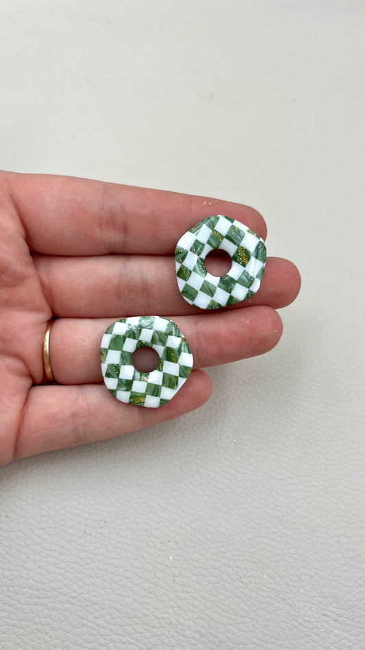 Pampilles asymétriques damier vert