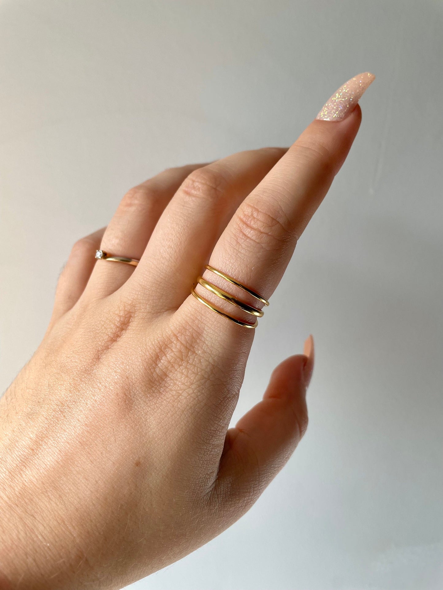 Multi row ring, wide ring, adjustable, women's jewelry