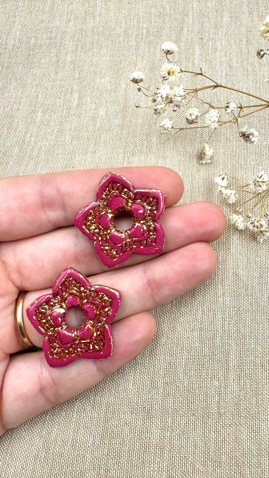 Pampilles Étoiles rouge/or