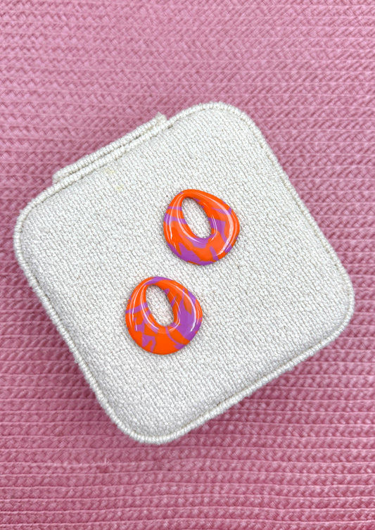 Pampilles goutte orange/violet L