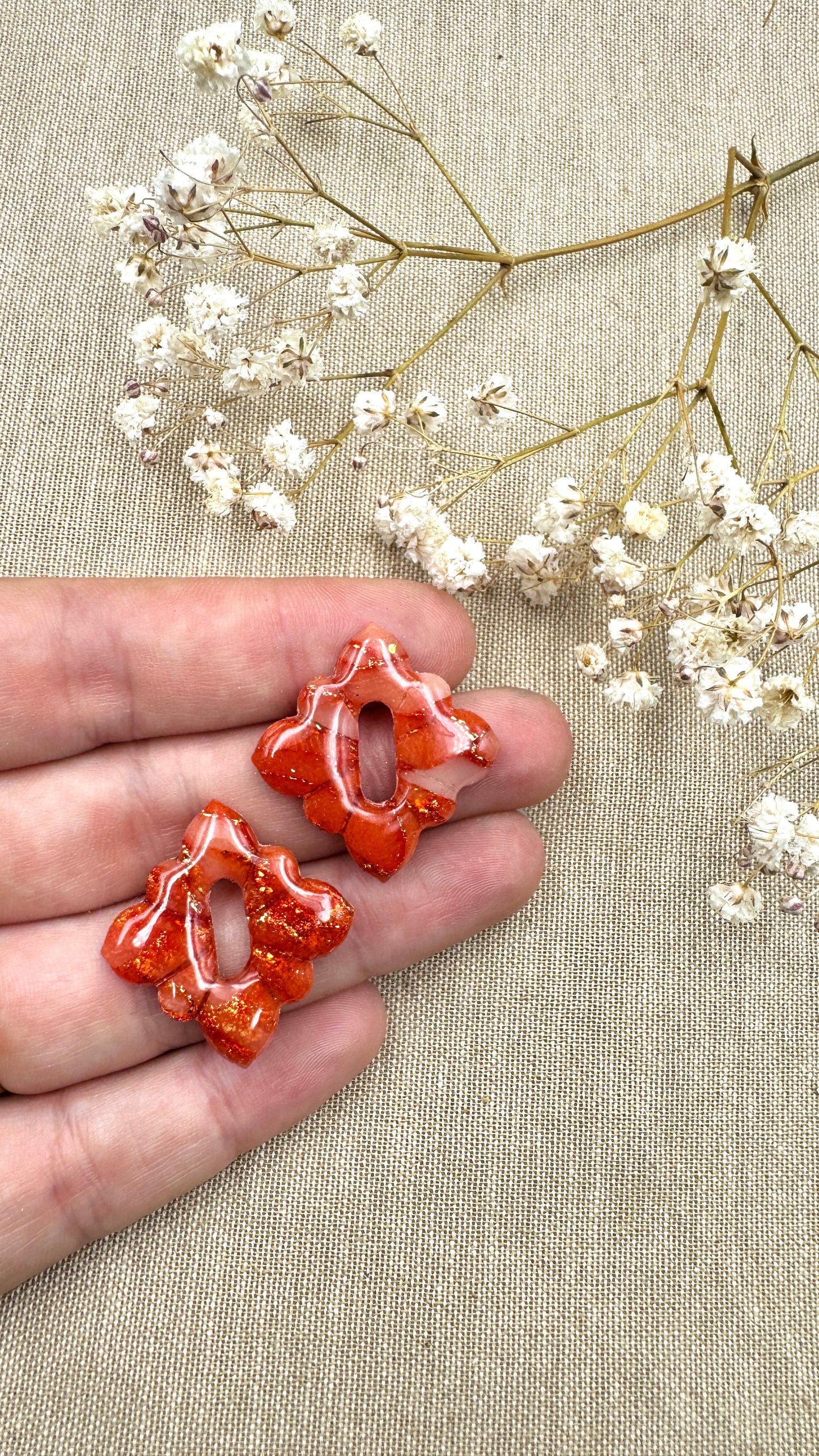 Pampilles Losanges rouges orangé