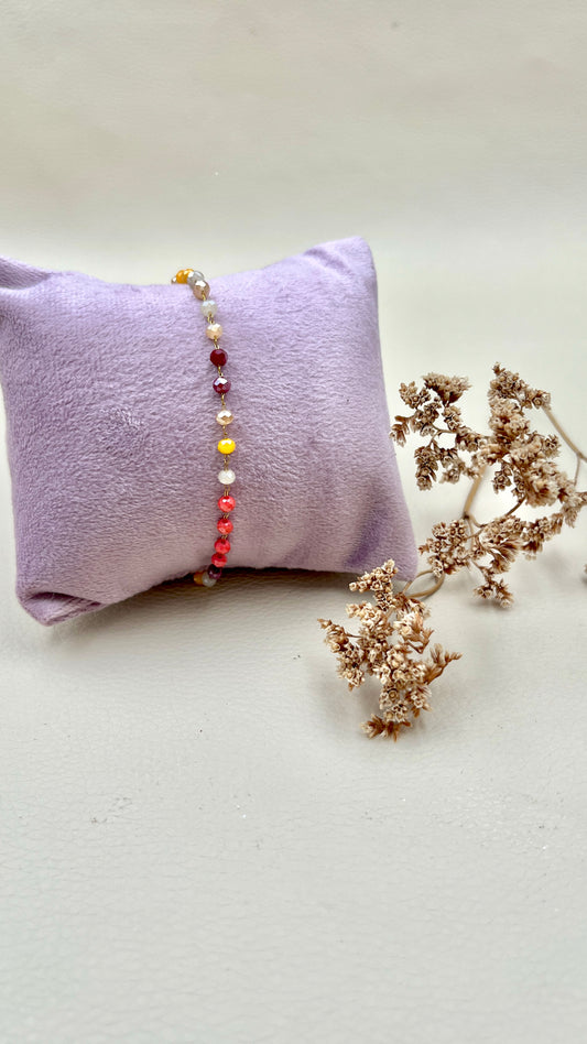 Bracelet perlé orange