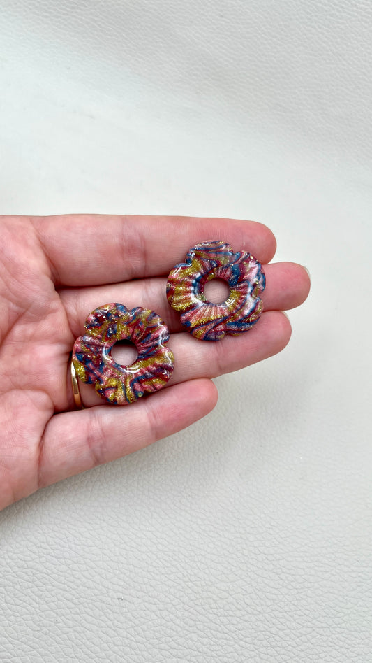 Pampilles XL bleu/or