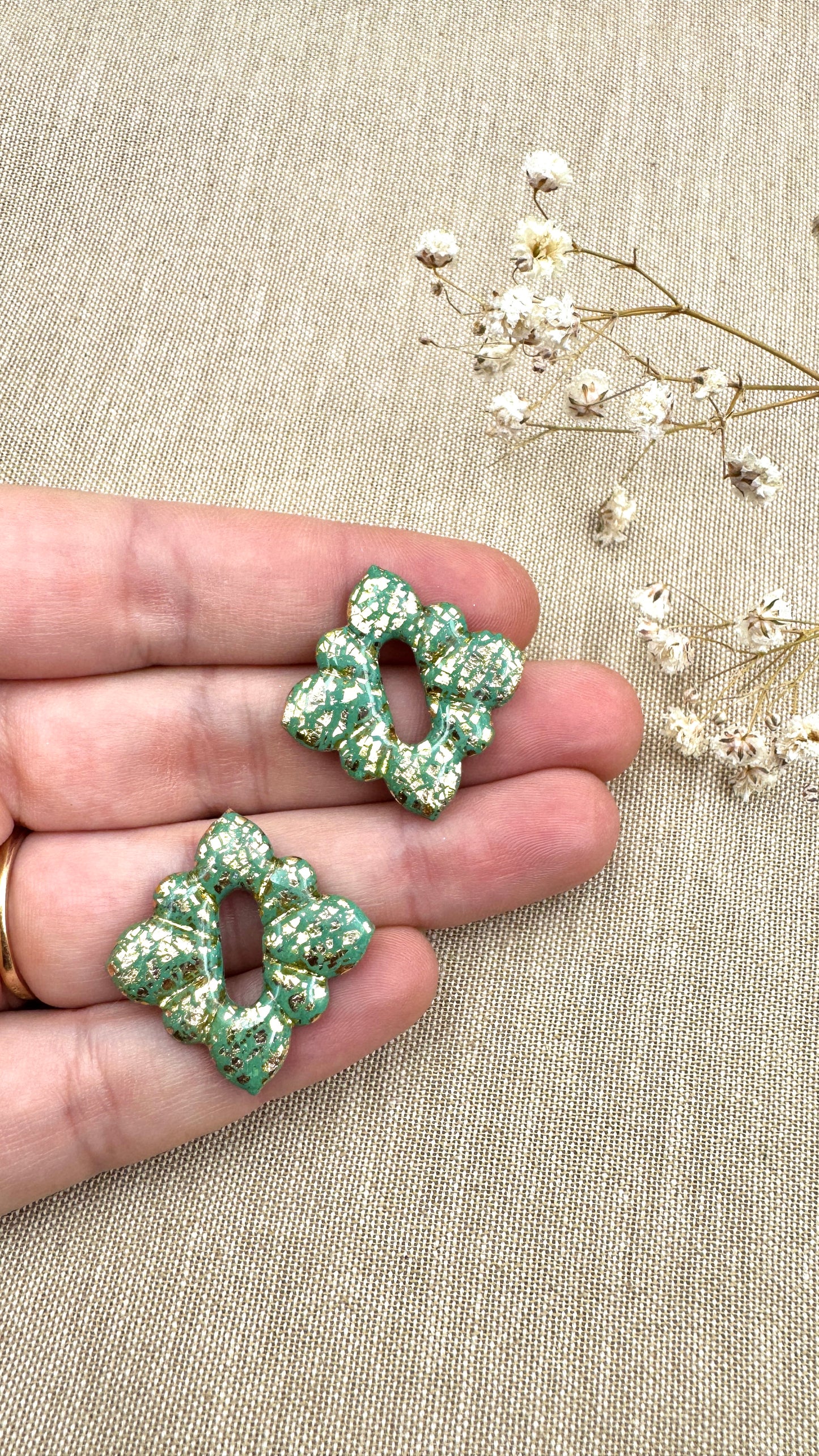 Pampilles Losanges vert/or