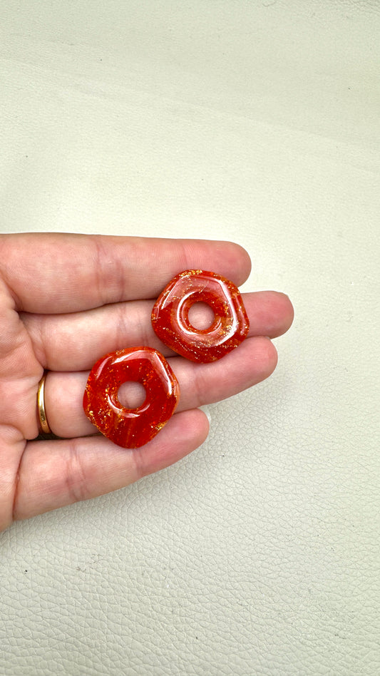 Pampilles asymétriques rouge orangé