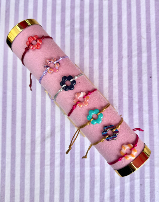 Bracelet fleur cordon