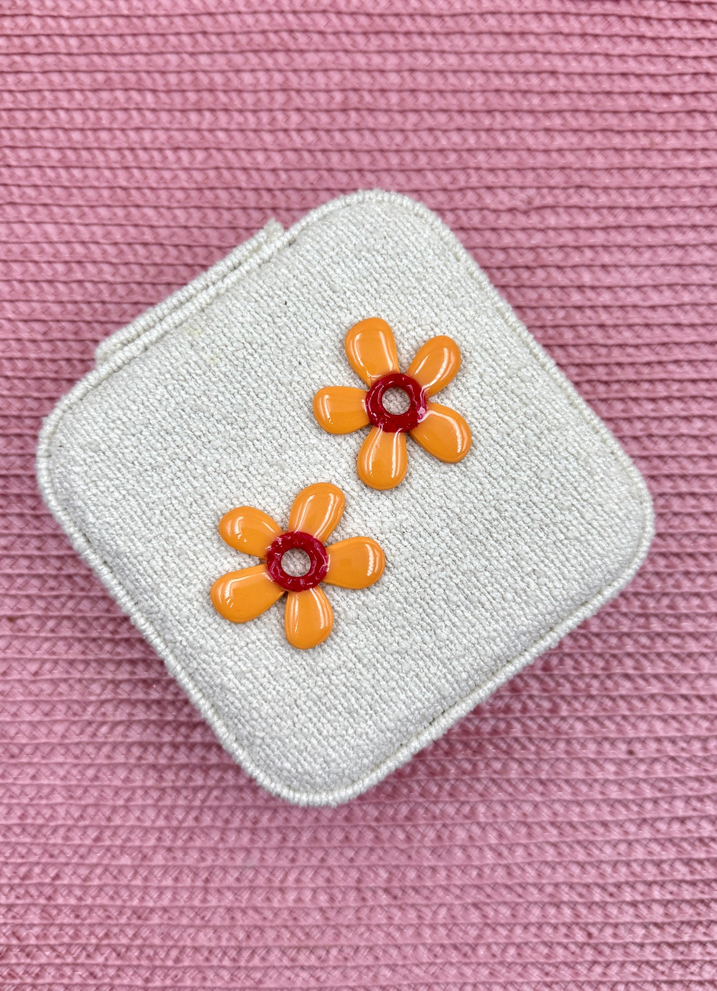 Pampilles fleurs orange/rouge XL