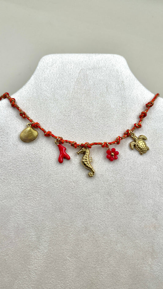 Collier cordon Cerise