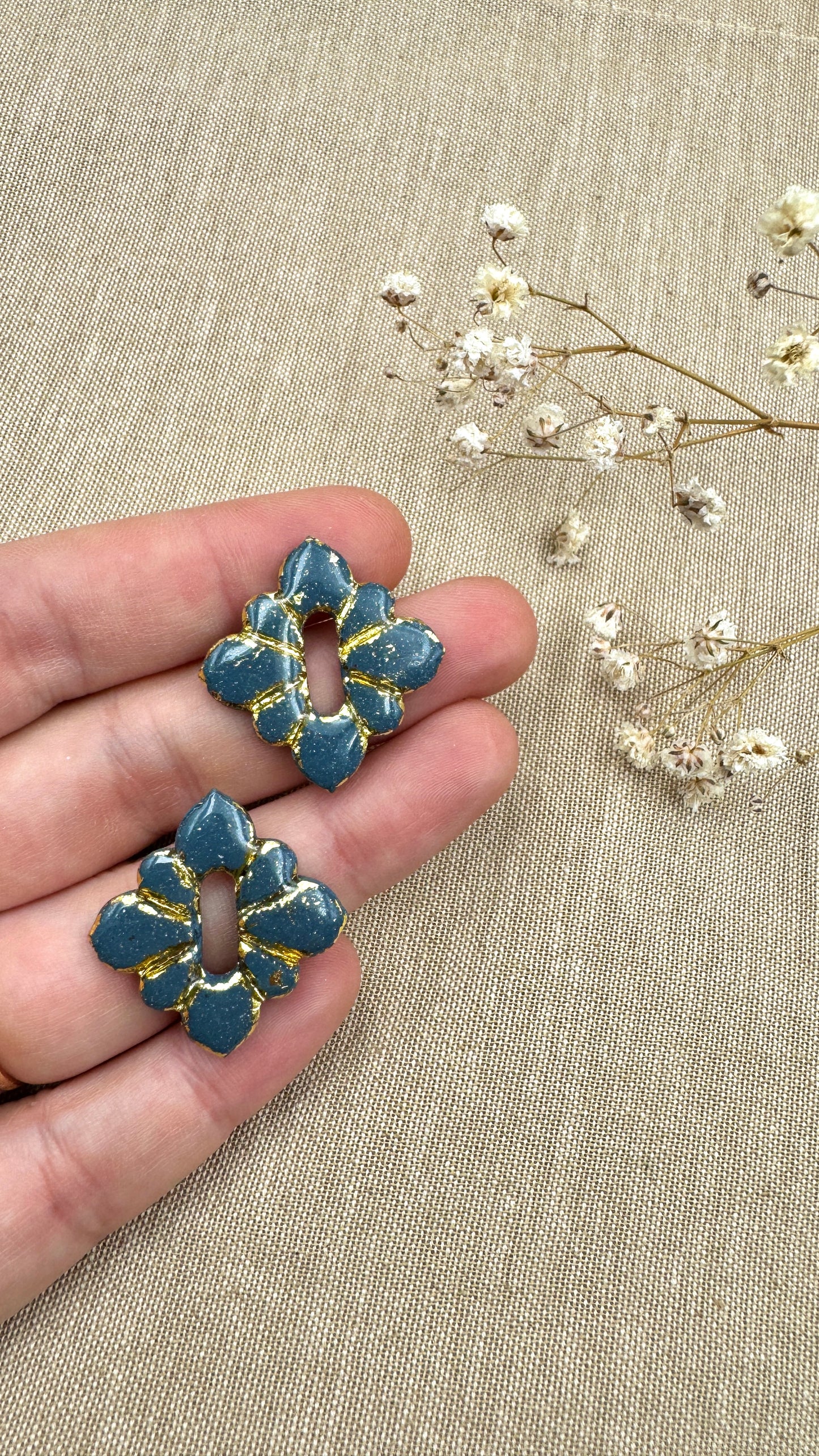 Pampilles Losanges bleu/or