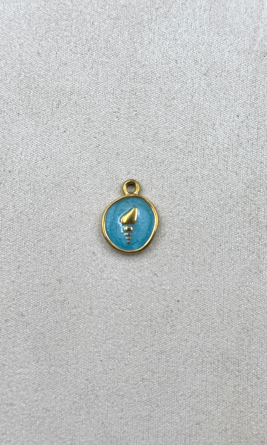 Charm coquillage bleu
