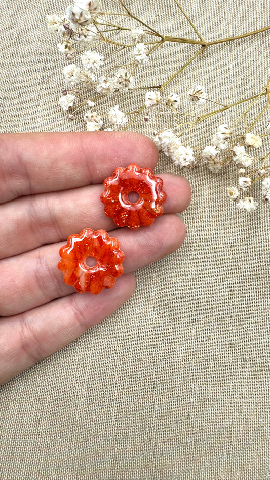 Pampilles Marguerite rouges orangées