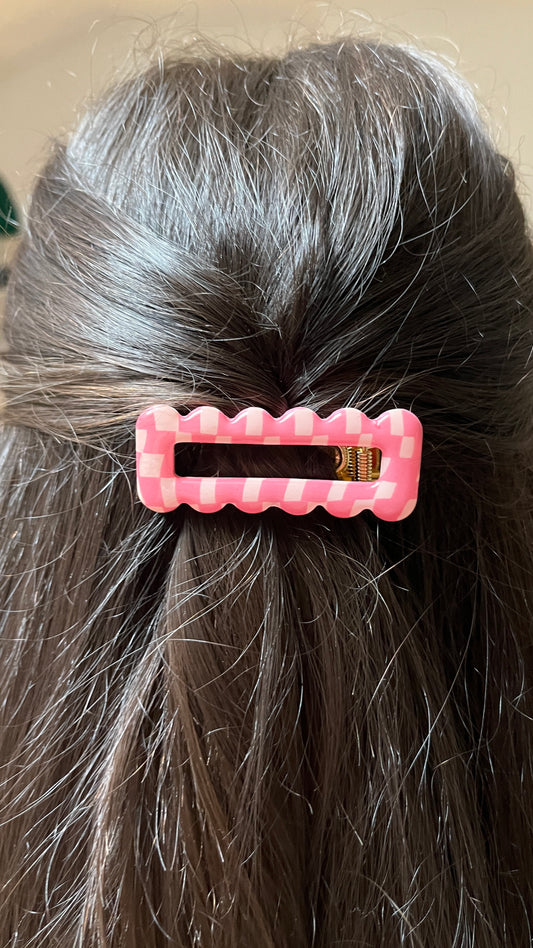 Pince à cheveux damier